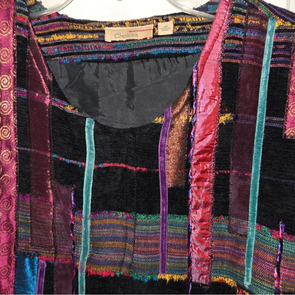 Choices Patchwork Art Deco Button Feont Blazer Ja… - image 4